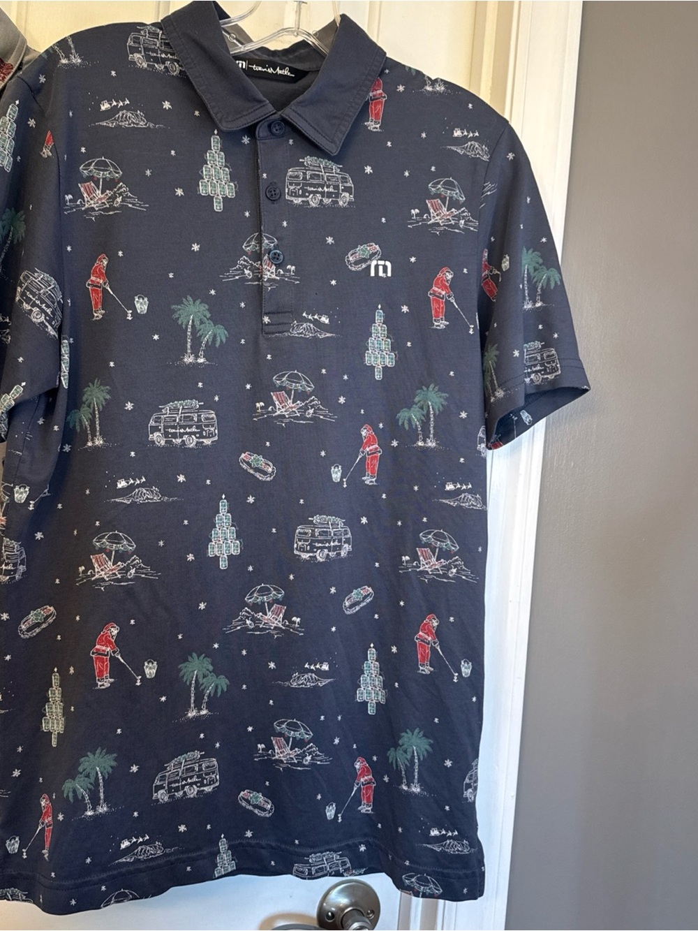 Travis Mathew 2 Polos Navy Tinsel Tradition & Gray Forth Of July Men’s S Golf - Picture 4 of 13
